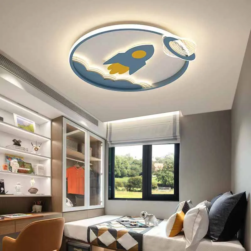 

Cartoon Rocket Led Ceiling Lights For Bedroom Kids Room Chandelier Airplane Planet Moon Cartoon Boys Girls Children Ceiling Lamp