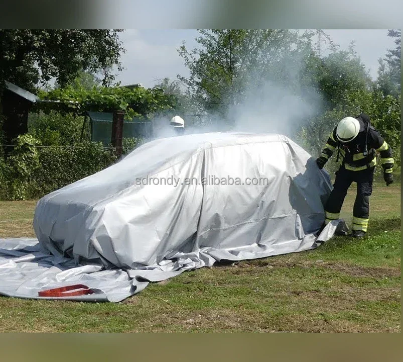 High Temperature Resistant 100% Fiberglass Fire Suppression Blanket Emergency Fire Blanket for Large Car Vehicles 19.8*26 Ft