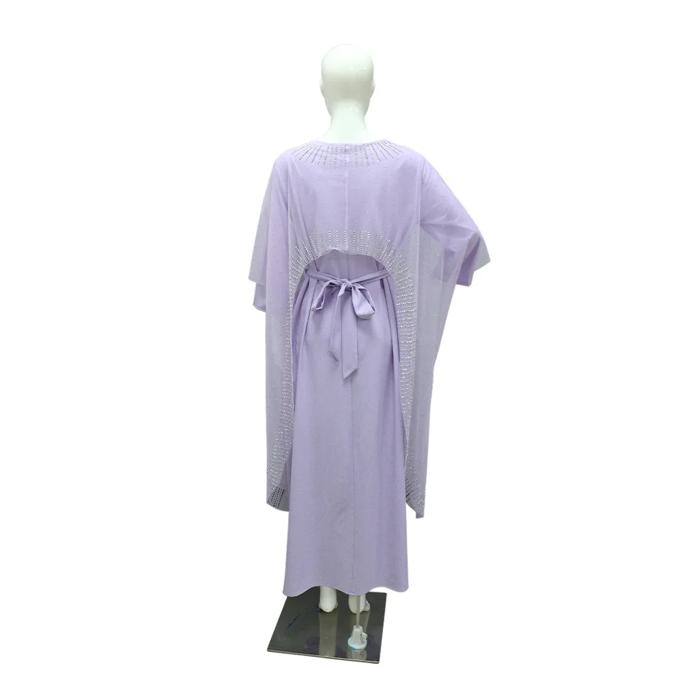Diamanti di lusso Dubai Abaya per le donne Abito musulmano Festa serale Jalabiya Eid Djellaba Ramadan Caftano Marocain Femme Robe Gown