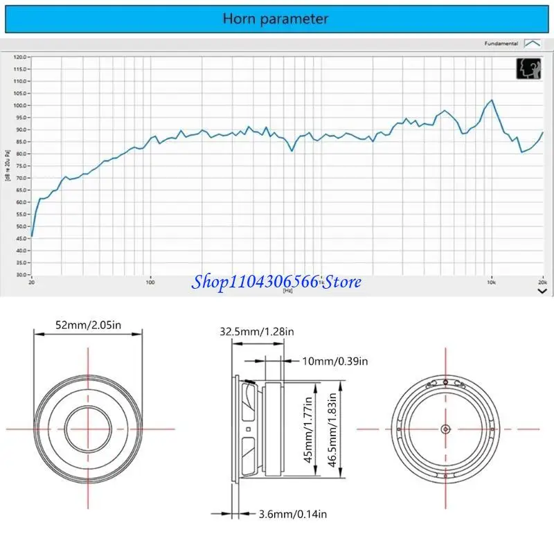 02DD 2 pulgadas/52 mm Ronda 4ohm Woofer Unidad Multimedia Woofer con salida 5W
