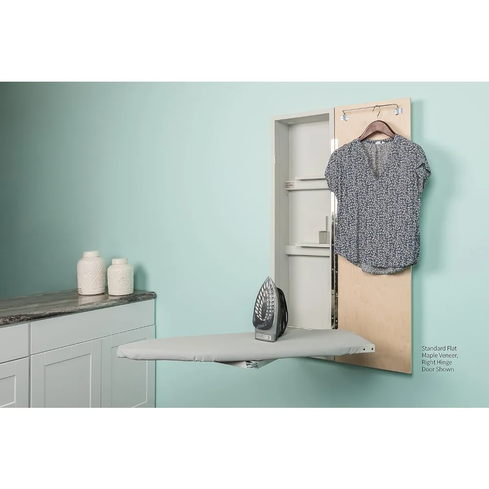 Ironing Board Ironing Center Multi-function  Built-In Center Storage -Flat White Door  Flat Maple Door Ironing Boards