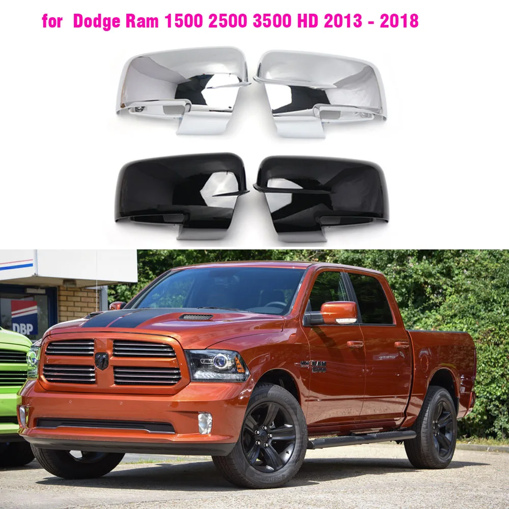 

Rearview Mirror Cover Cap Chrome / Black Replace for Dodge Ram 1500 2500 3500 HD 2013-2018 Modified style Stylinig