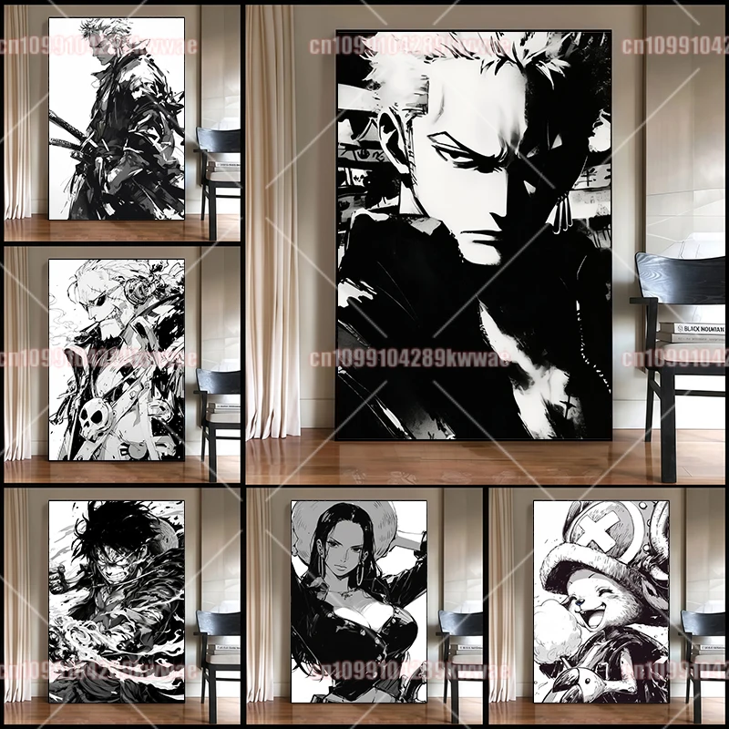

One Piece Ace Kozuki Oden Luffy Zoro Comic Illustration Printing Canvas Painting Poster Home Bedroom Decoration Holiday Gift