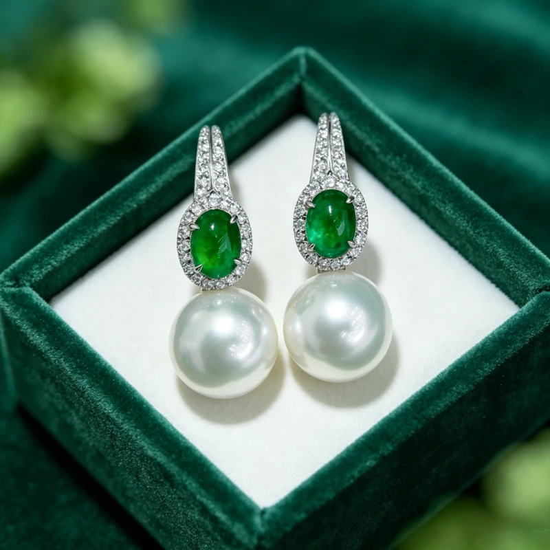 Luxury Temperament Imitation Pearl Dazzle Dangle Earrings for Women Fashion Vintage Banquet Celebration Jewelry Accessories Gift