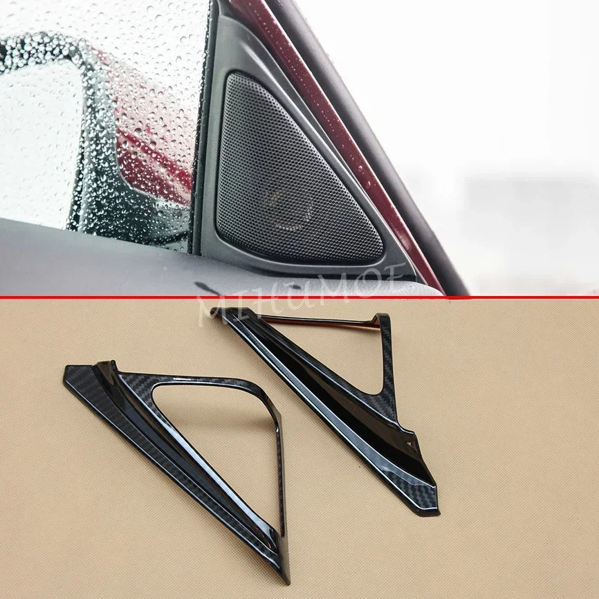 

Для Honda Accord 2018 2019 2020 2021, углеродное волокно, динамик на стойке, черная внутренняя крышка громкоговорителя