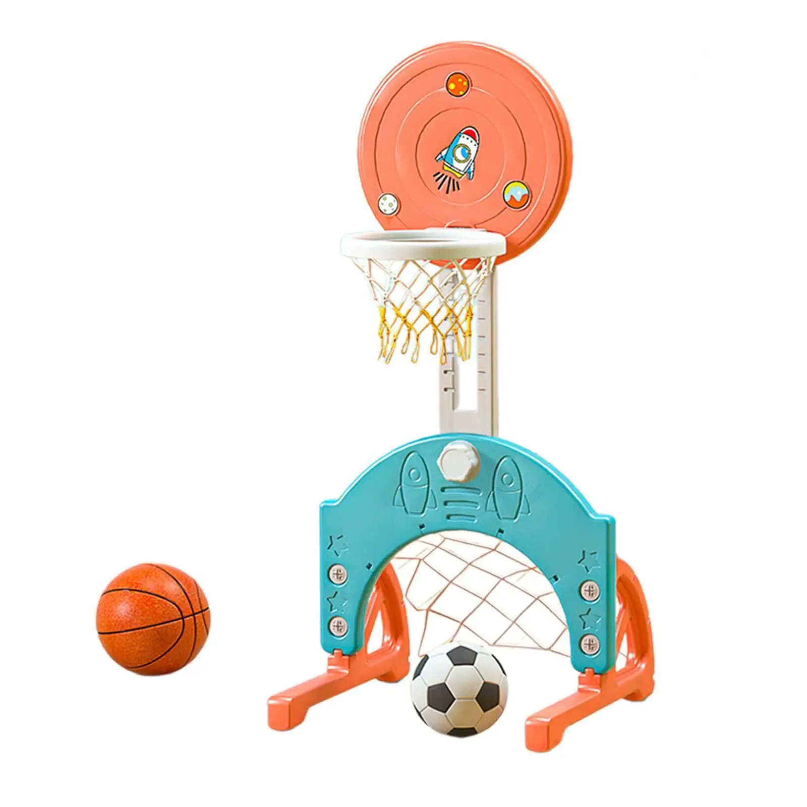 

Kids Sport Basketball Hoop Outdoor Indoor Toy 2 in 1 Design with Football Kids Sport Toy for Birthday Gift Kids Outside Toys