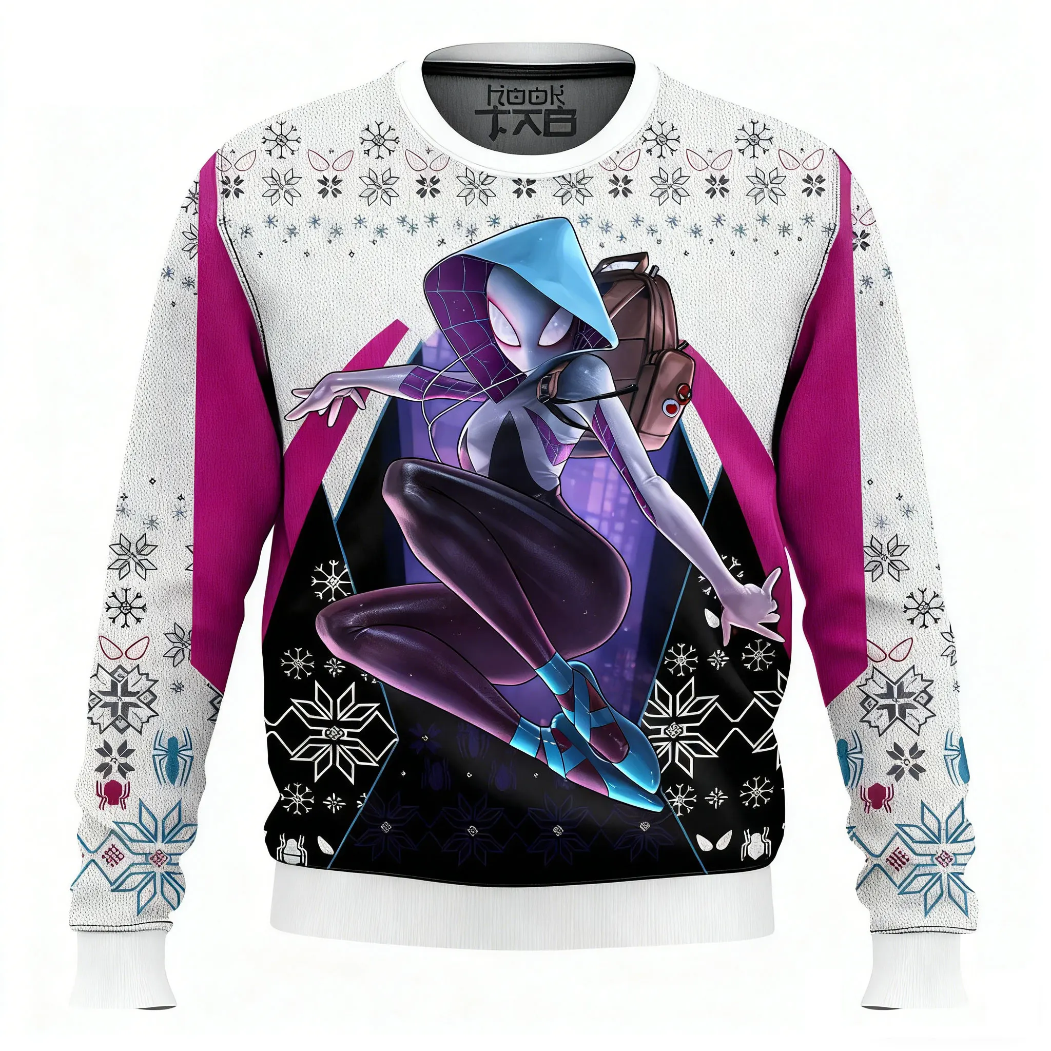 

Паук Гвен Призрак Паук Marvel Супергерой Паук Вселенная Край Гвен Стейси Рождество Уродливый свитер Мужчины Женщины Модный Рождественский подарок