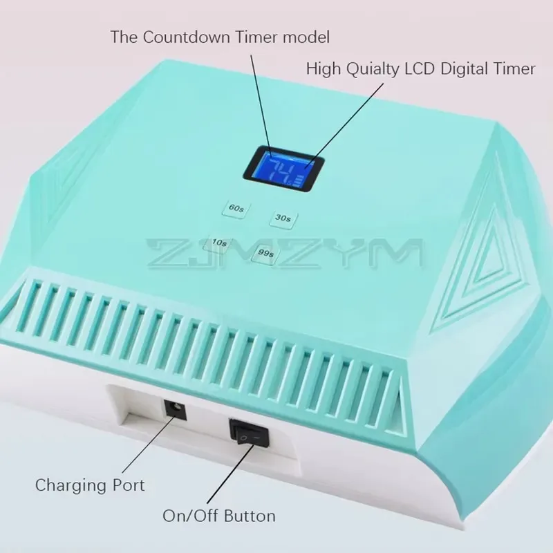 Two Hands Curing Rechargeable Nail Lamp Red Light Gel Polish Dryer Cordless Manicure Machine Wireless Nail UV LED Lamp
