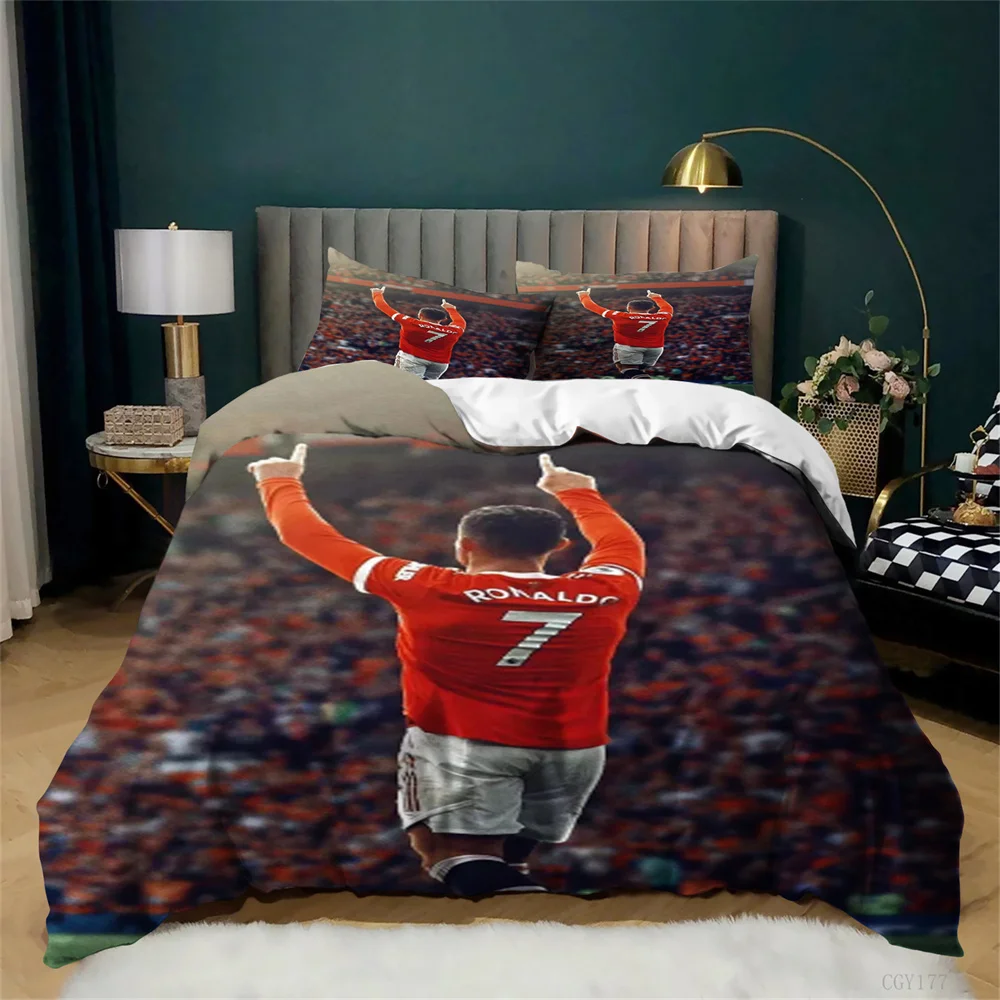 

Cri-stiano Ronaldo Duvet Cover Set Quilt Cover Bedding Set 3 Pieces Lightweight All Season Soft Quilt Cover with Pillow Shams