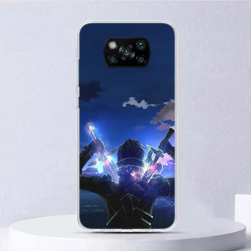 Sword Art Online Kirito Asuna Soft Case For Xiaomi Poco X6 X5 X4 X3 Nfc F6 F5 Pro Phone Cover F4 Gt F3 F2 F1 M5S M4 M3 M5 Funda 