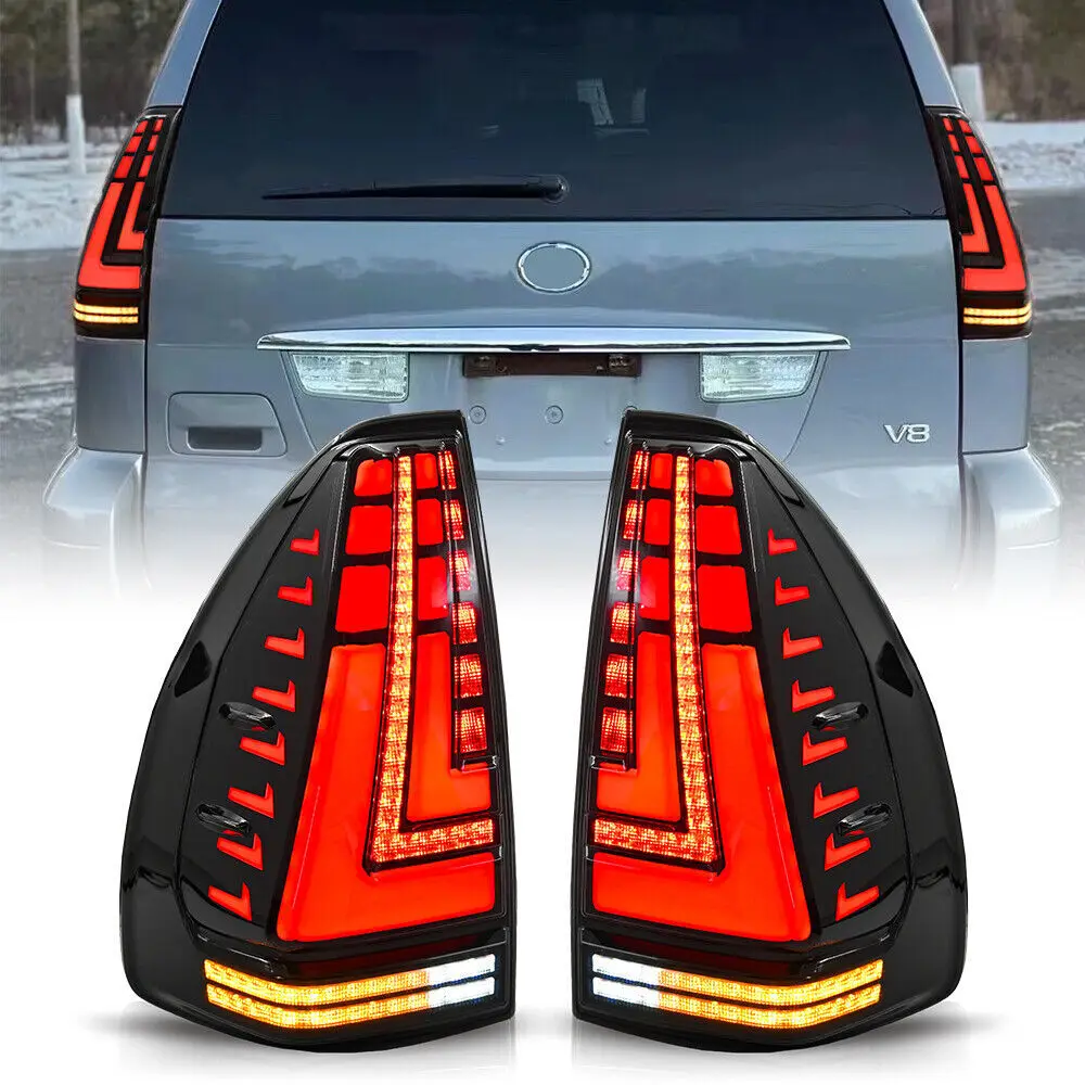 

1 пара светодиодных задних фонарей указателя поворота в сборе для Toyota Land Cruiser Prado LC120 2003-2009, задние стоп-сигналы Plug and Play