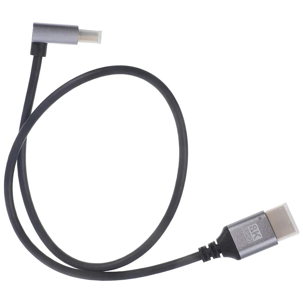 

8K Video Cable Left Angled Male To Male Monitor Connector For Computer Laptop Short Alternative Durable Audio Video Wire