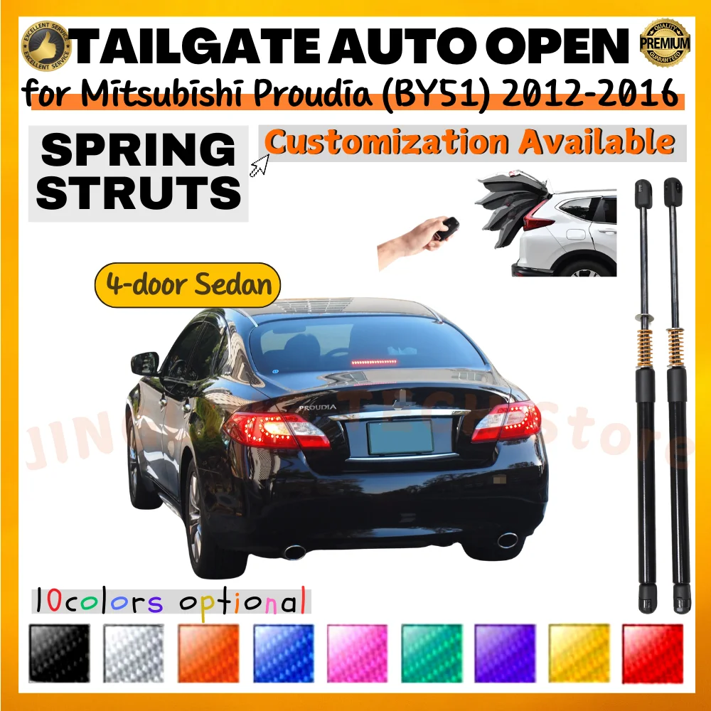 

Qty(2) Trunk Struts with Spring for Mitsubishi Proudia (BY51) 2012-2016 Sedan Rear Tailgate Boot Lift Supports Shock Absorbers