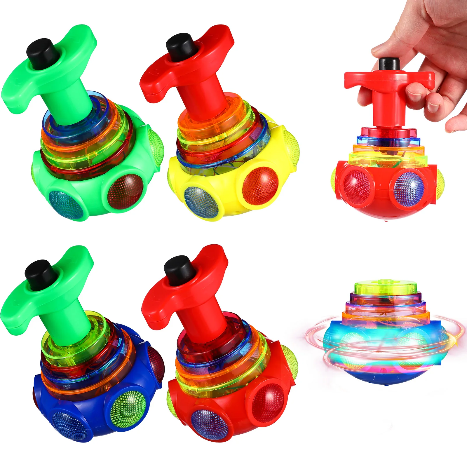 

4 Pcs Gyro Party Favors for Kids Sensory Toys Children Prize Plastic Playthings