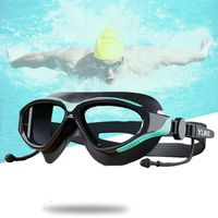 Waterproof Adult Swim Goggles Anti-Fog with Earplugs Silicone Goggles Swimming Accessories Professional HD Diving Sports Eyewear