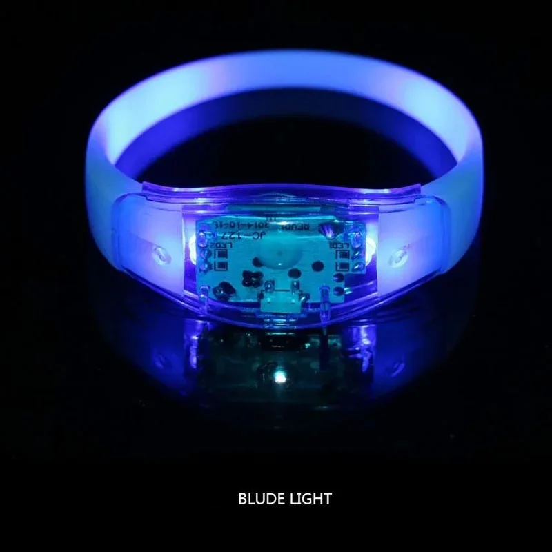 Voice Control LED Glow Wristband Flash Bracelet Bangle Night Disco Light up Party Bar Birthday Gift   New Year Wedding Festival