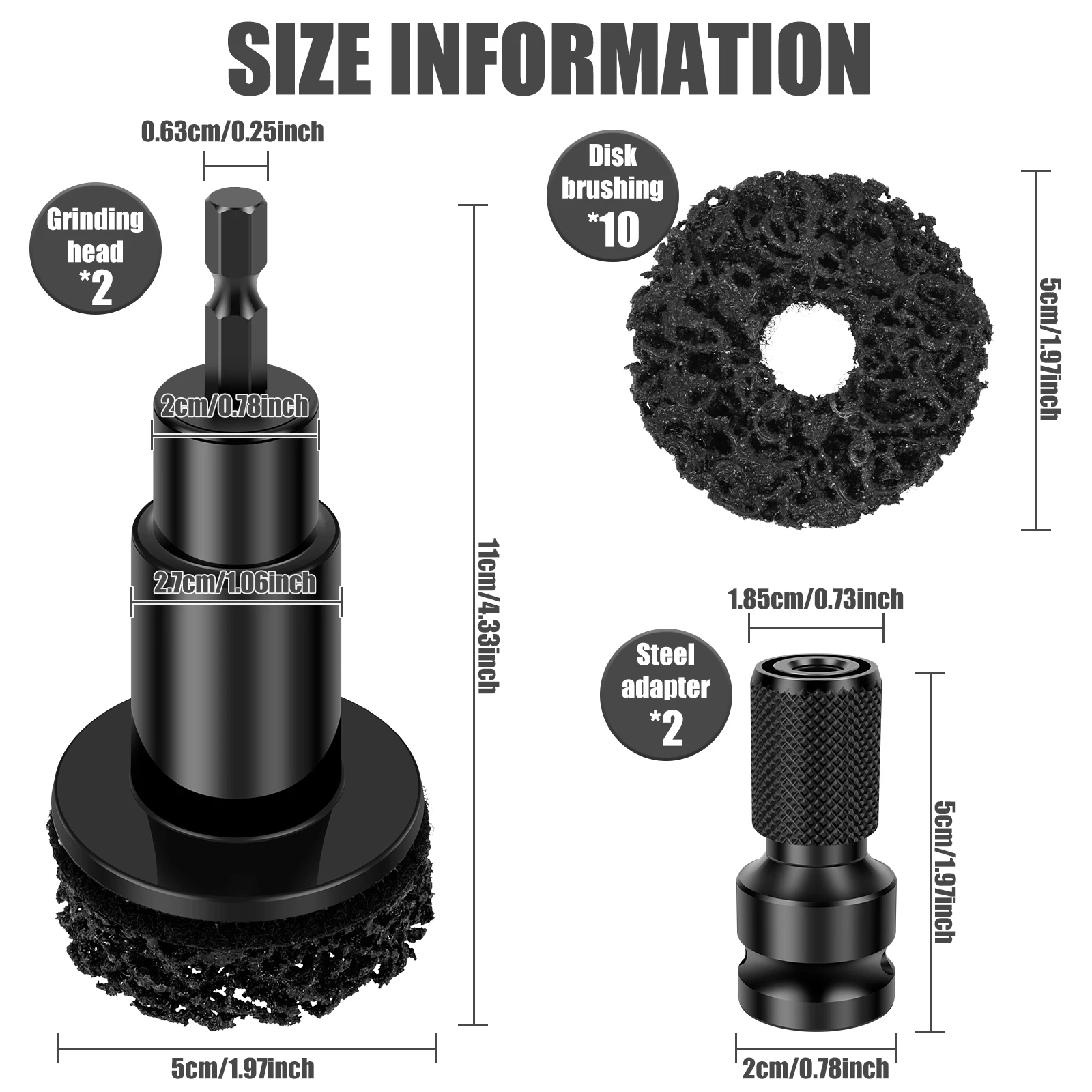 2 مجموعة سيارة محور عجلات تجديد عدة الفرامل محور تنظيف أداة سيارة مزيل صدأ الأنظف يناسب 1/2 "الشدات أو الحفر الكهربائية #2