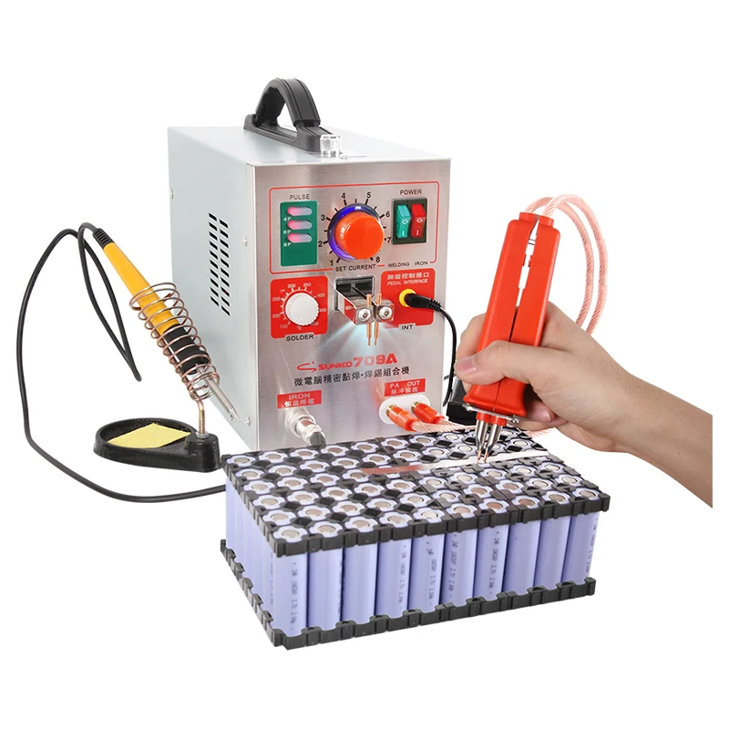 220V 110V SUNKKO 709A 1.9KW Spot Welders Portable Welding & Soldering Station for 18650 Lithium Battery Pack S709A S709a