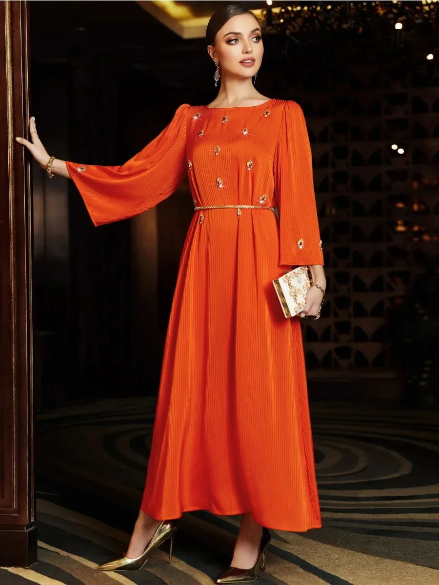 

Eid Muslim Party Dress for Women Abaya Diamond Jalabiya Morocco Dresses Dubai Abayas Kaftan Abayas Islam Vestidos Arab Long Robe