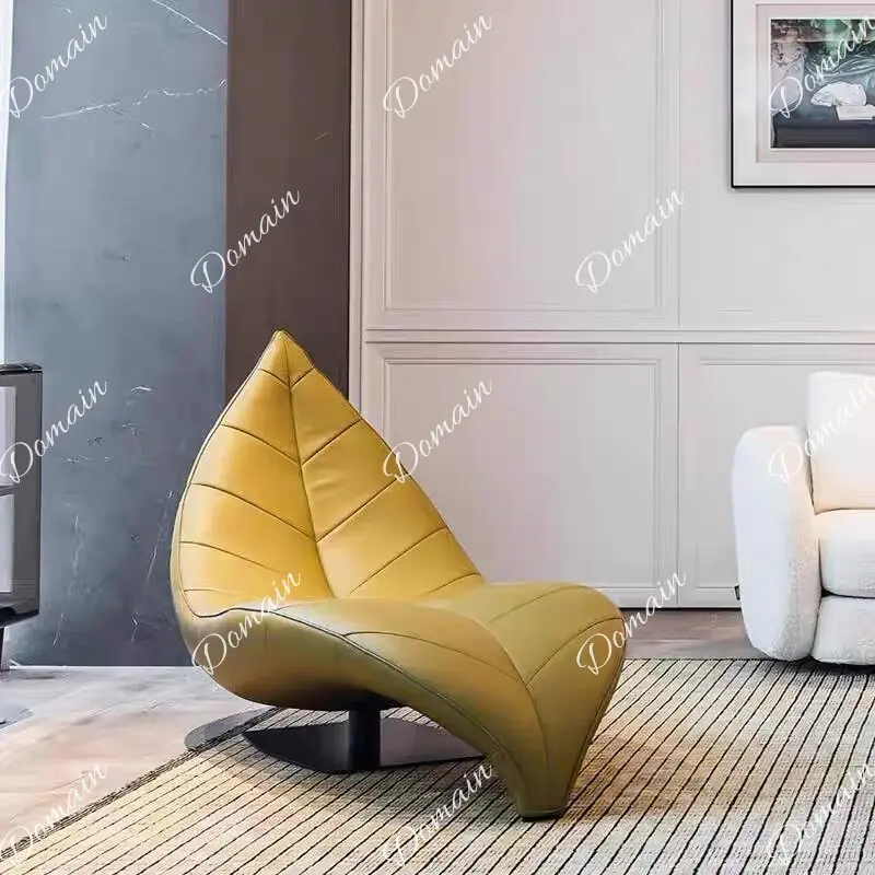 Nordic designer FRP light luxury creative leaf modeling hotel art leisure sofa chair