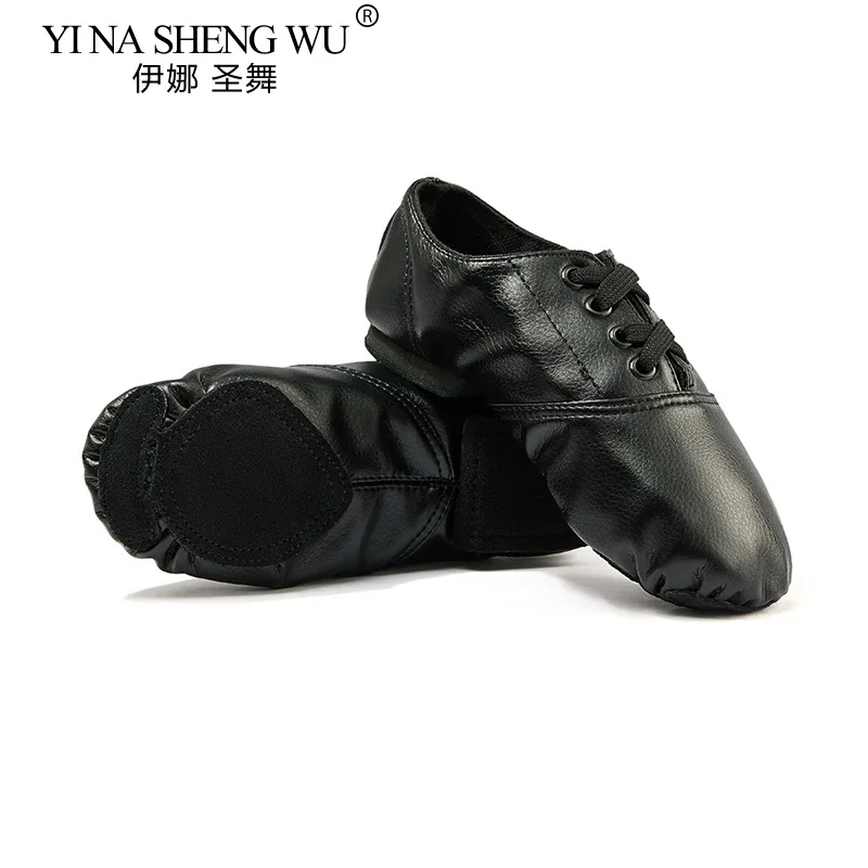 Children and adults sizes 28-45 PU leather shoes, women's dance soft lace up, women's practice teacher ballet jazz shoes - view 6