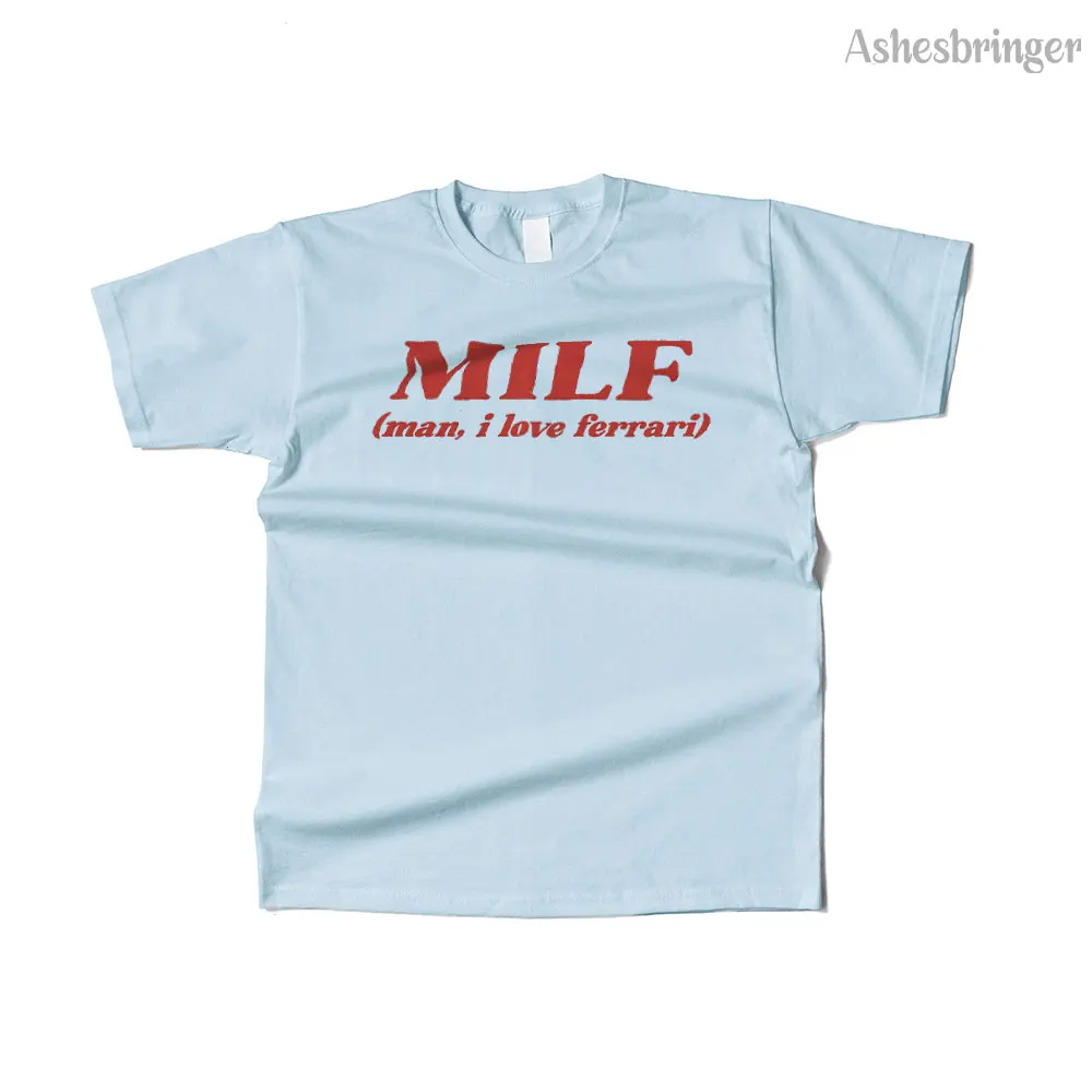 Mens Cotton Milf Man I Love F Graphic Funny T Shirt Street Casual Style Tee for Men and Women