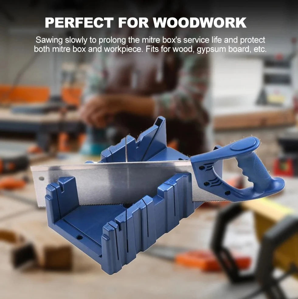 صندوق ميتري صندوق المنشار الخلفي 45 درجة/22.5 درجة/90 درجة صندوق منشار ميتري متعدد الوظائف حامل منشار ميتري تخزين المنشار