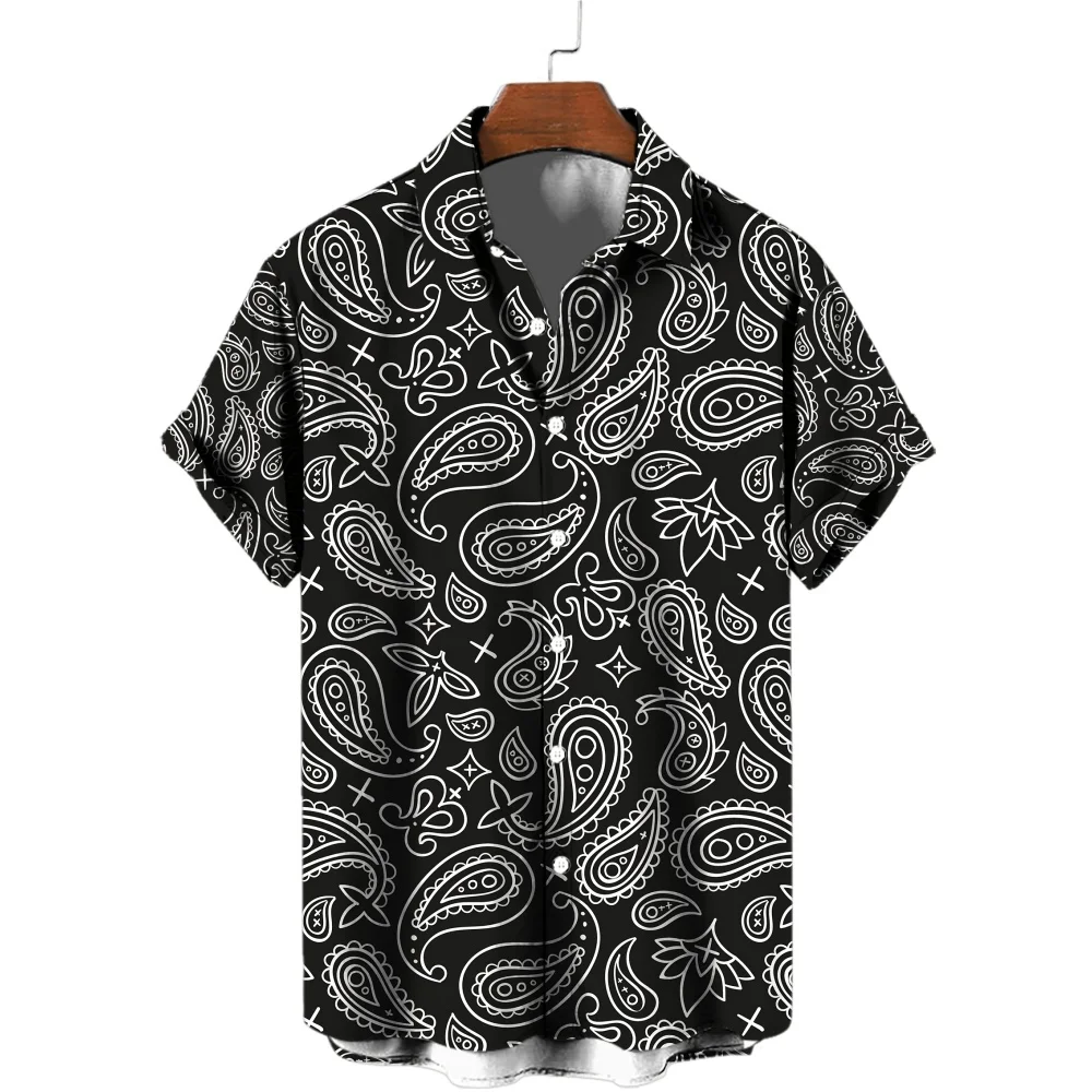 Vintage Trendy Paisley 3D Printed Shirt Summer Lightweight Breathable Men's Short Sleeve Tops Ethnic Style Street Casual Shirt
