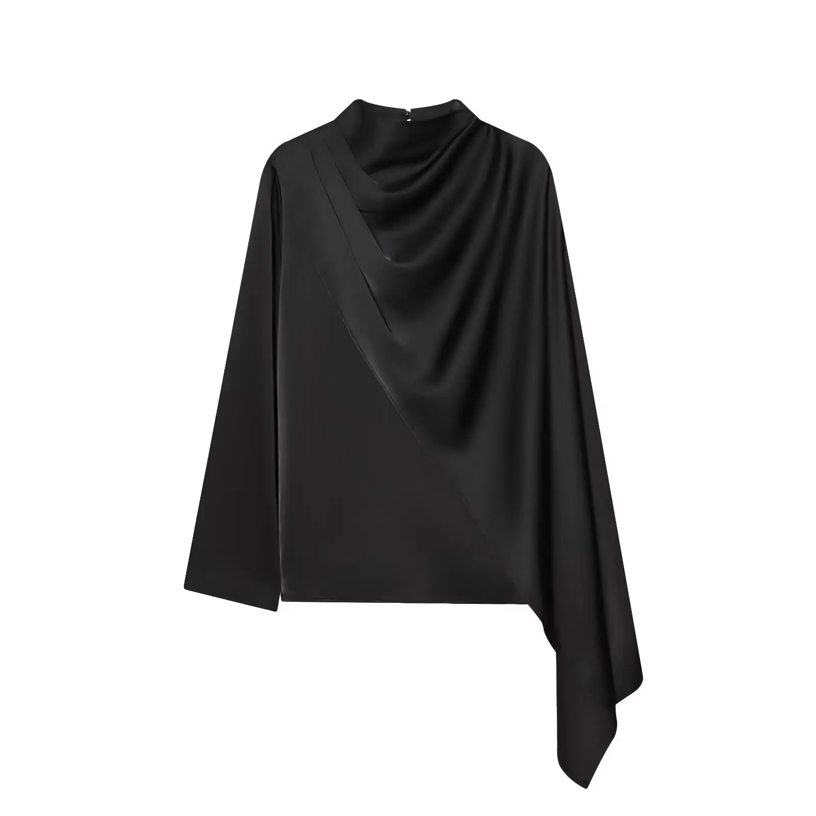 Women's Clothing 2026 Spring New Shawl Design Satin Top