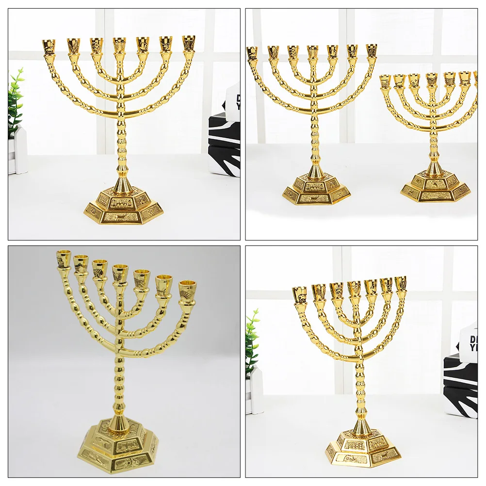 

Golden Metal Candlestick Holder Modern Tabletop Decorative Holder For Home Bedroom Party Festival Decor
