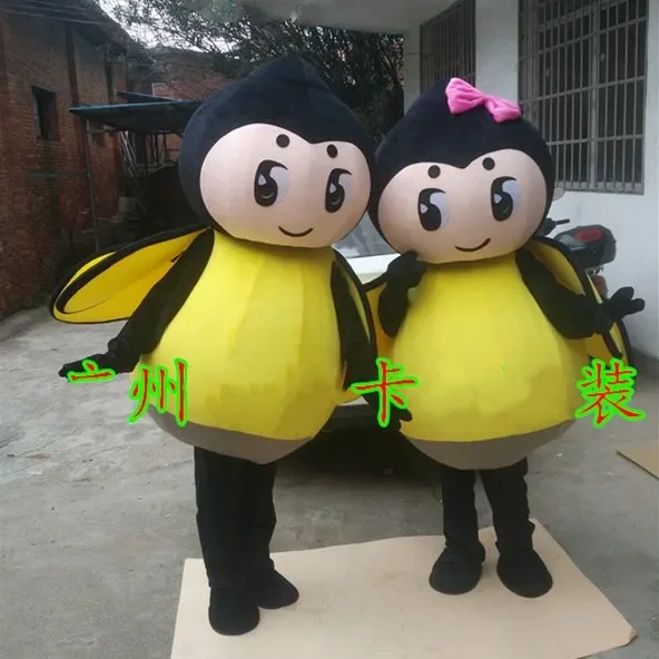 

Hot Sale Professional Mascot Costume Adult Size Honest Girl Bee Mascot Costume for Halloween Christmas Party Advertising Suits