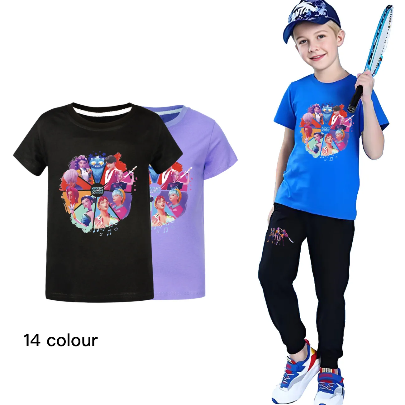 

Kids Clothes T Shirt KPop Demon Hunters Huntrix Harajuku Graphics Tshirt Baby Boys Cotton Tops Toddler Girls Casual T-Shirts