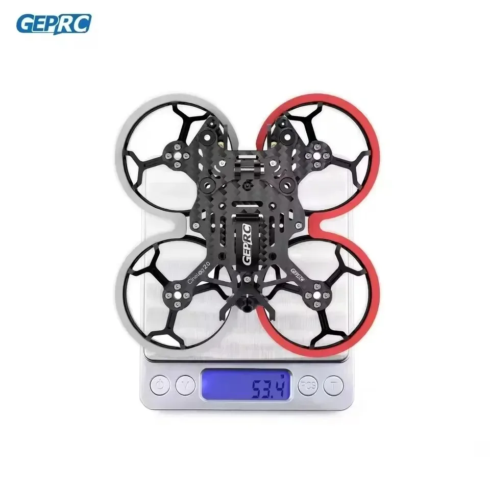 Kit de estrutura de fibra de carbono GEPRC-GEP-CL20 CineLog 20, distância entre eixos de 2 ", 100 mm com proteção de hélice para drones quadricópteros de cena interna