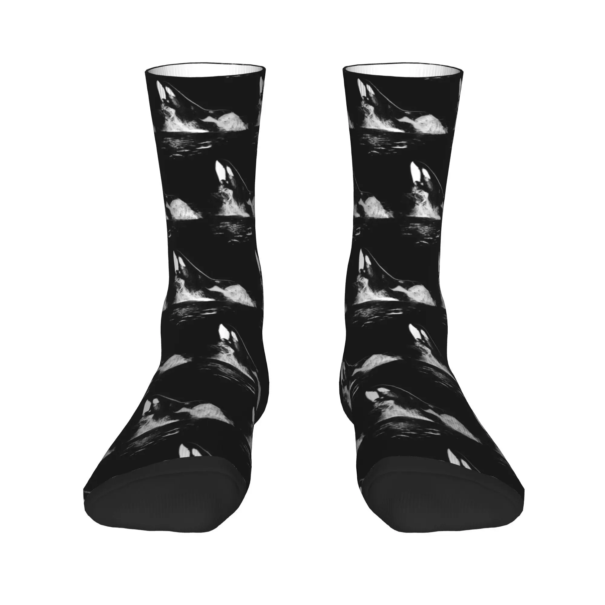 Orca Aquatic Sea Ocean top tees Killer Whale Socks Harajuku Super Soft Stockings Long Socks for Unisex Christmas Gifts