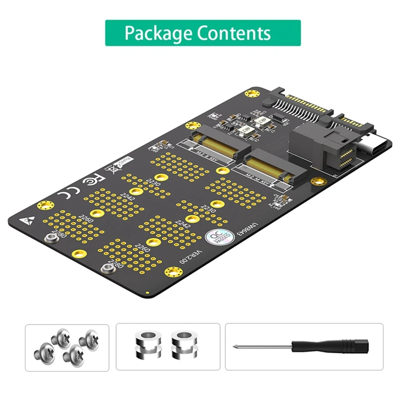 2 In 1 Combo M.2(NGFF) Nvme SSD/SATA-Bus SSD To SFF-8643 & SATA Adapter