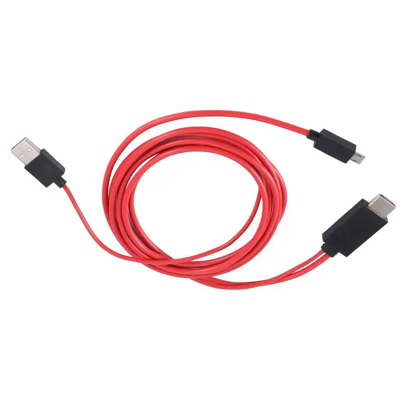 Stylish-2X 6.5 Feet Micro-USB To Adapter Converter Cable 1080P HDTV For Android Devices Galaxy S3 (11 Pin, Red)
