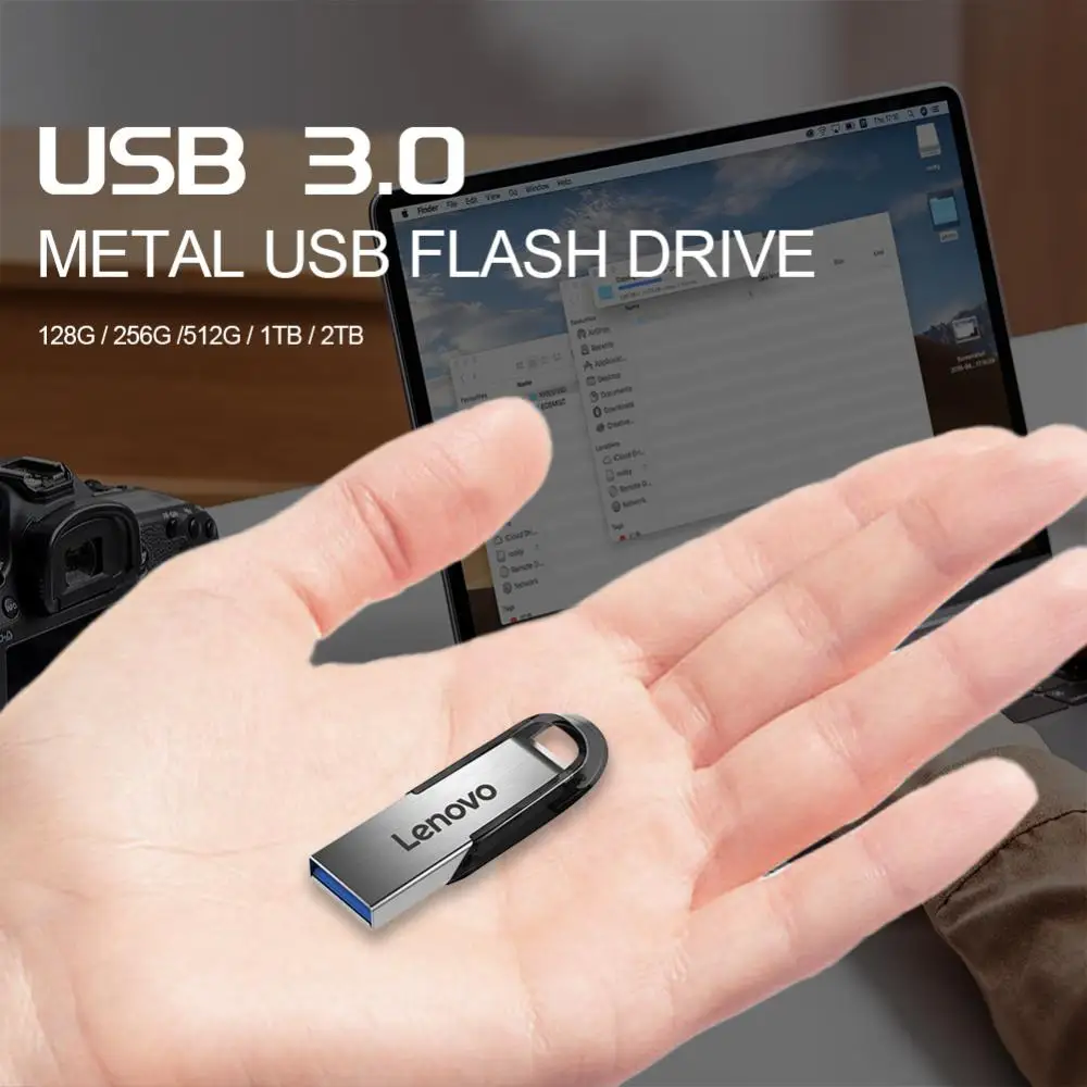 Lenovo-Clé USB 3.0 haute vitesse, disque de mémoire en métal pour PC de table, 512 Go, 1 To, 2 To