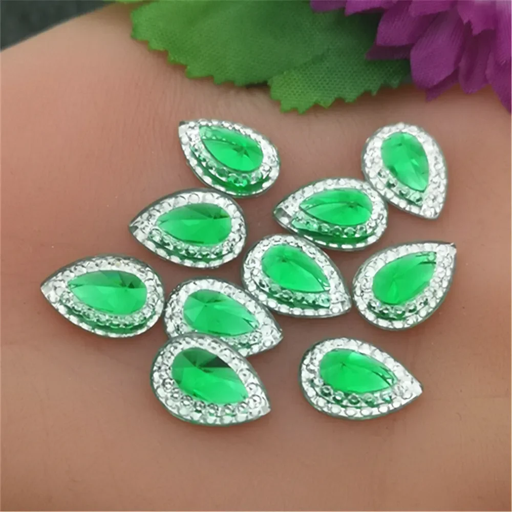 DIY 40pcs MIX 10mm*14mm Resin Drop shape Flatback Rhinestone Wedding decoration