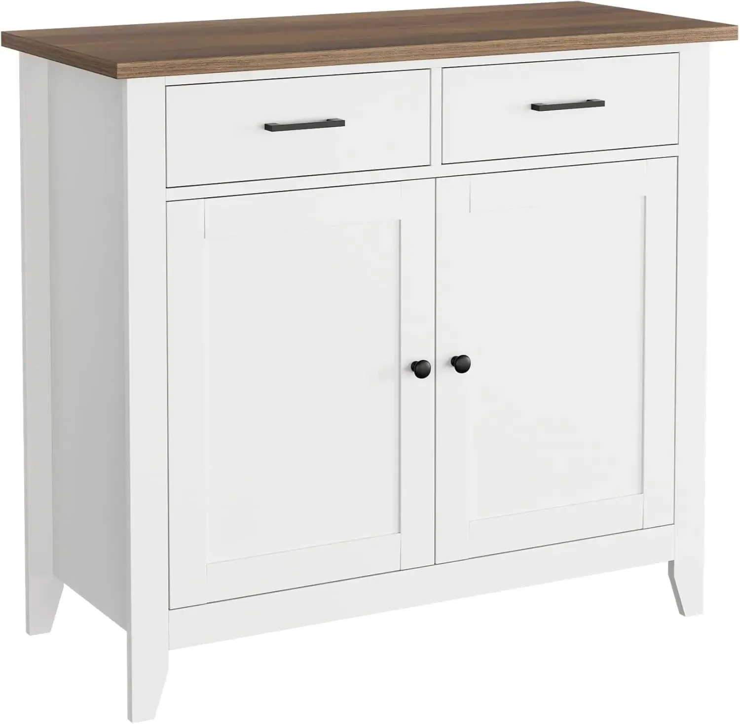 HORSTORS Kitchen Storage Cabinet with Drawers and Doors, Floor Sideboard and Buffet Server Cabinet, Entryway Console Cabinet