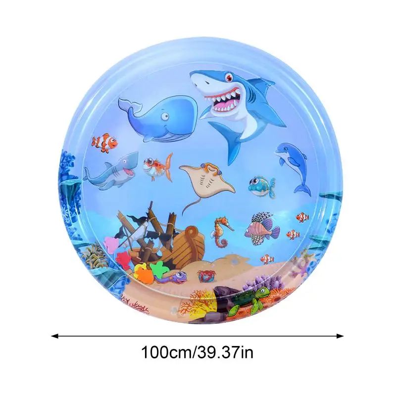 Water Sensory Play Mat ขนาดใหญ่ Tummy ของเล่น Inflatable Visual Stimulation Playmat น้ําแบบพกพาสําหรับส่งเสริมมอเตอร์ & Sensory