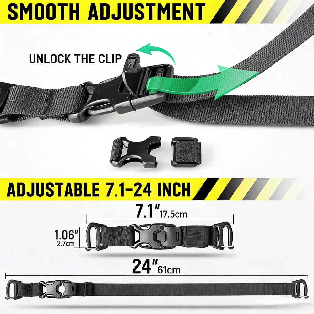 2Pcs Tactical Molle Backpack Straps Lengthen Adjustable Fastening Strap Molle Pack Buckle Straps Outdoor Backpack Accessories