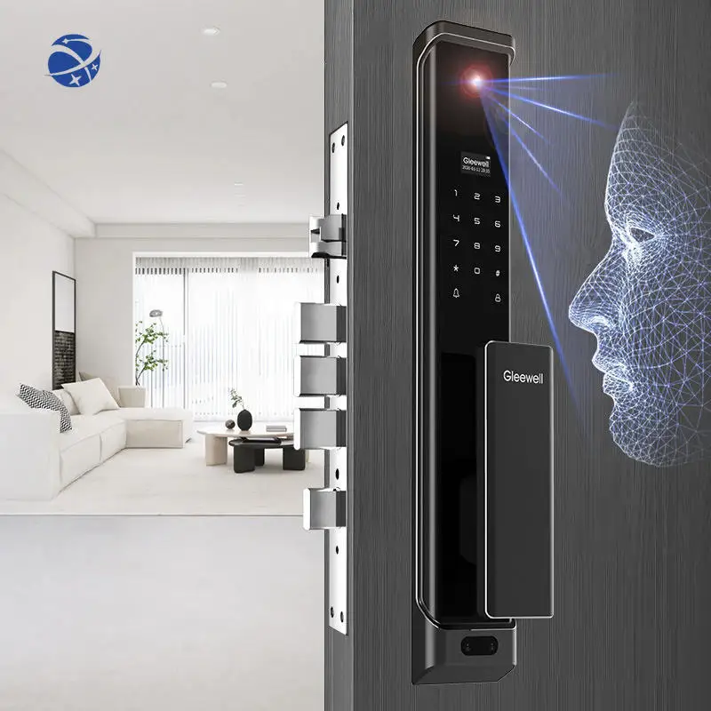 

YUNYI Cnc 3D High-Definition Face Recognition Smart Lock Fingerprint Unlocking Remote Online Visual Intercom Tuya Smart Door Loc