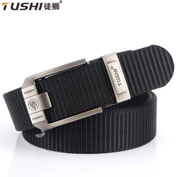 TUSHI-cinturón táctico de liberación rápida para hombres y mujeres, cinturón de Metal militar para exteriores, accesorios deportivos de nailon Real suave, cinturón de trinquete, nuevo