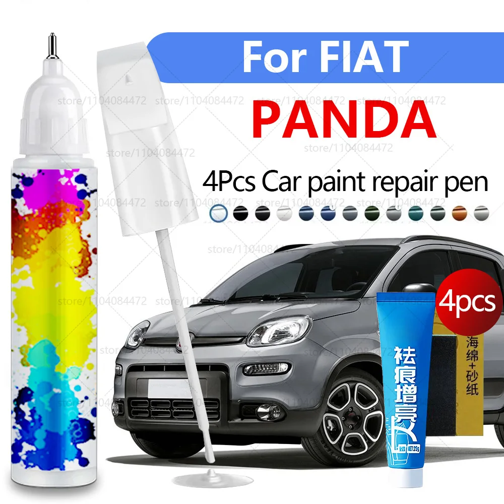 Car Paint Repair Pen For 1980-2025 FIAT PANDA Paint Scratch Repair Accessories 4PCS Black White Blue Green  Red Grey
