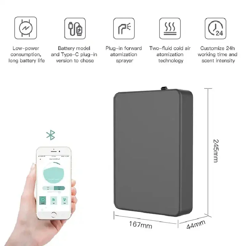 스마트 앱 제어 아로마 디퓨저, 타이머 기능, 아로마 테라피 에센셜 오일 디퓨저, 홈 오피스 호텔용, 500ml
