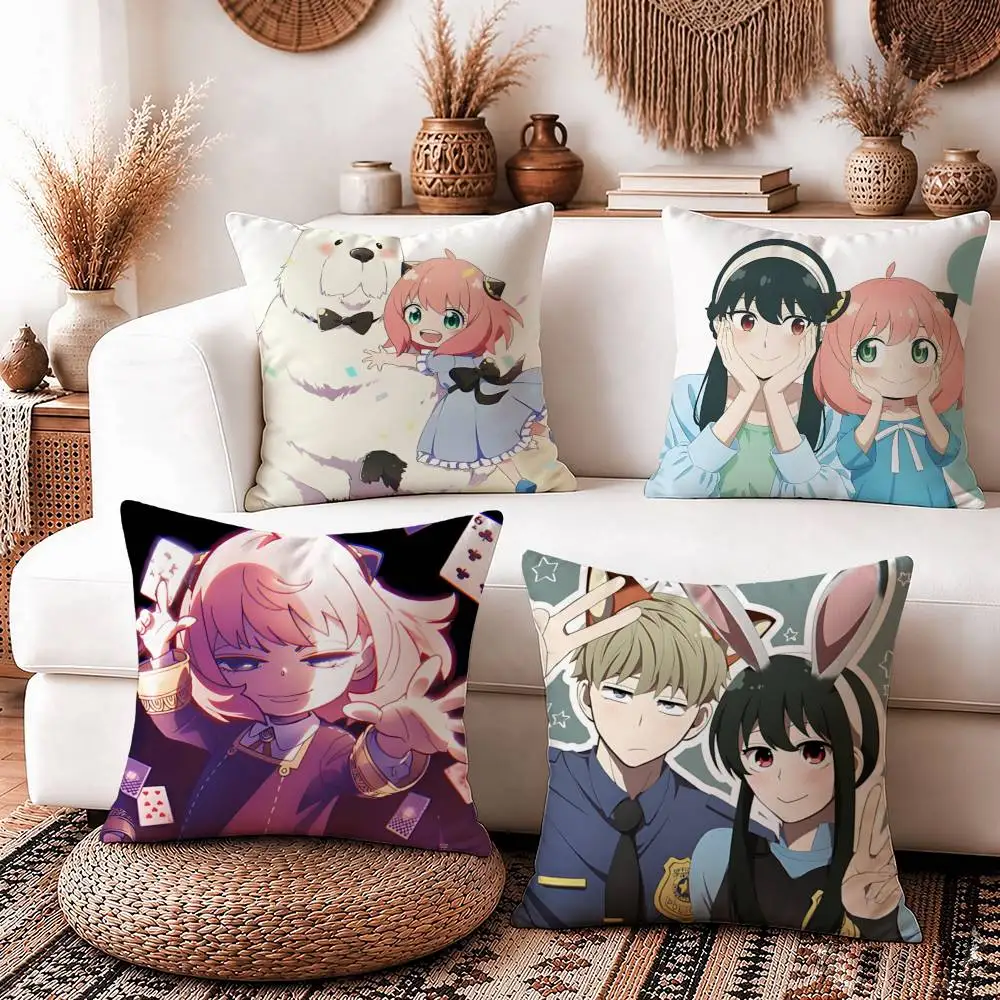 SPY-Family Anime A-Anya Forger Square Sofa Pillow Cover Solid Color Living Room Home Decor Cushion Case