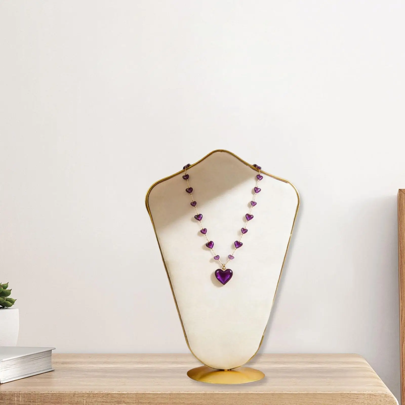 

Jewelry Display Stand Multipurpose Necklaces Sturdy Ornament Half Bust Metal Frame for Tabletop Living Room Bedroom Bathroom