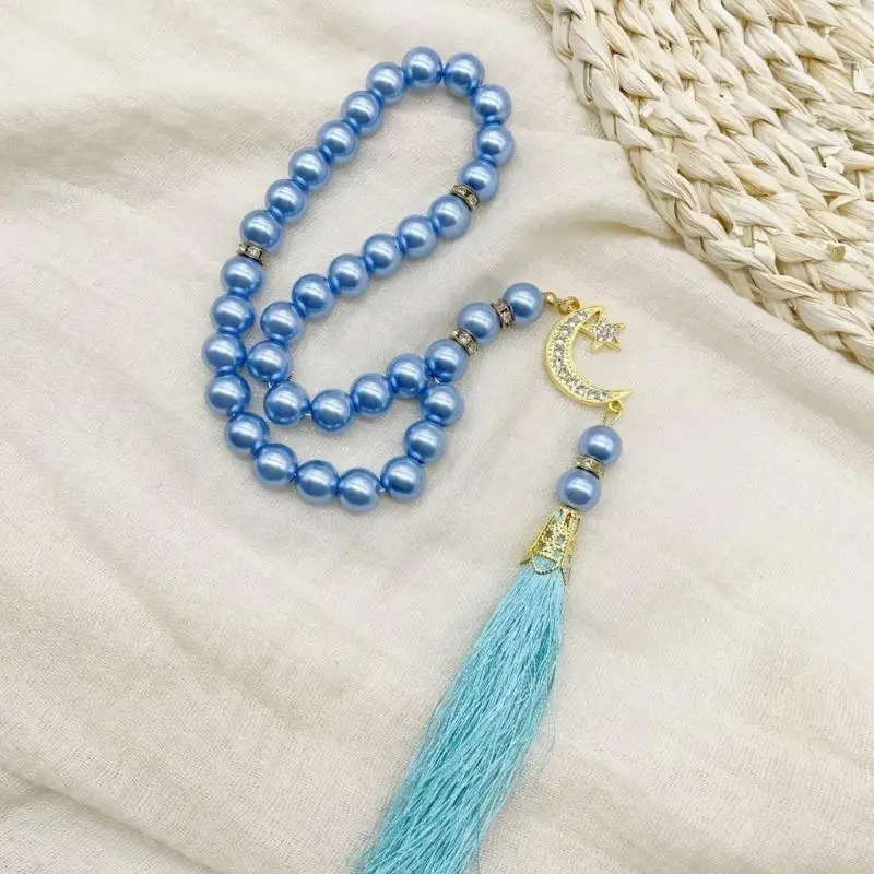 31BF Handcrafted 33 Bead Glass Tasbih Stylish Prayer Bracelet Religious Jewelry Gift