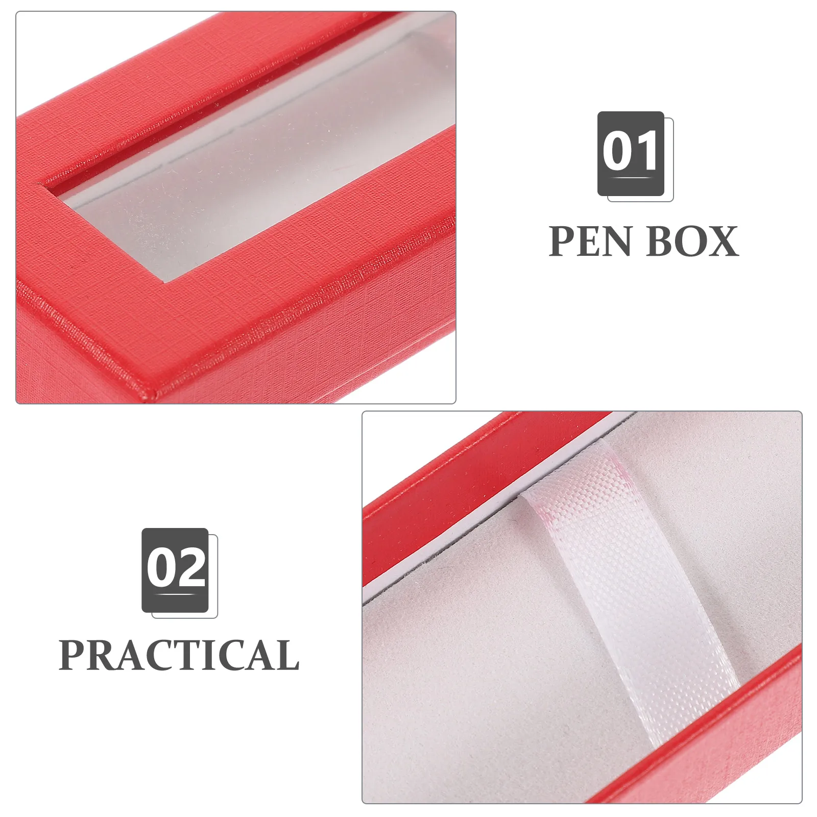

5pcs Empty Paper Pen Box Clear Window For Ballpoint Pen Storage Gift Case Organizer Compact Pencil Case School Office Travel