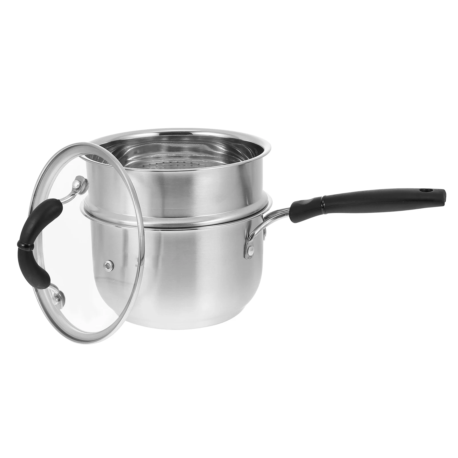 

1pc Stainless Steel Thick Pot Multi Purpose Stockpot Heavy Duty Kitchen Cookware Silver Non Deforming Mirror